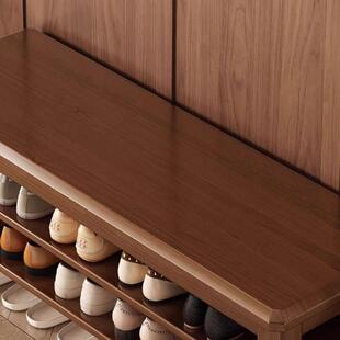 架坐穿鞋 实木换鞋 凳家NHO用门口可鞋 柜坐凳门一体入鞋 凳子整原 装