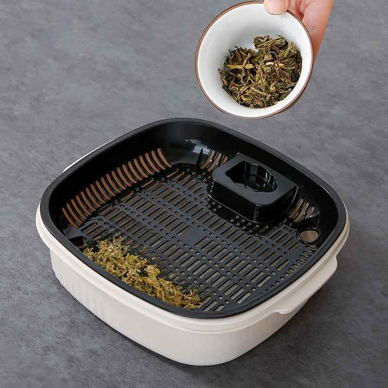 矮茶水桶茶盘茶台茶水桶矮超矮长方形茶水分离垃圾桶小号加厚带盖