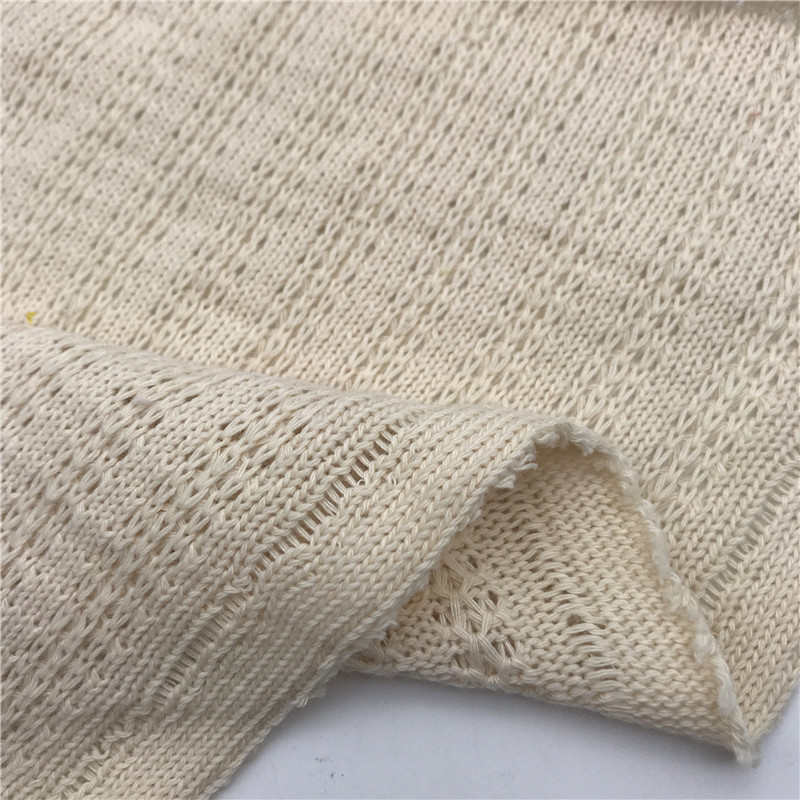 涤棉毛线提花面料 330g鱼骨罗纹粗针面料 女装时装休闲面料 现货