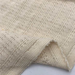 休闲面料 涤棉毛线提花面料 时装 女装 现货 330g鱼骨罗纹粗针面料