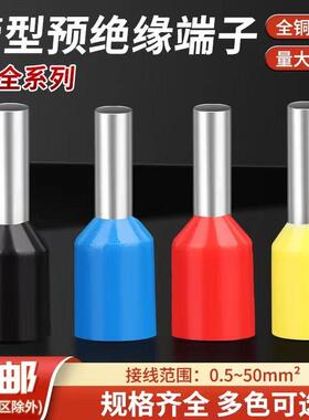 E0508 7508 1008 2508 管型端子 针型冷压接线 线端子VE铜接线 线