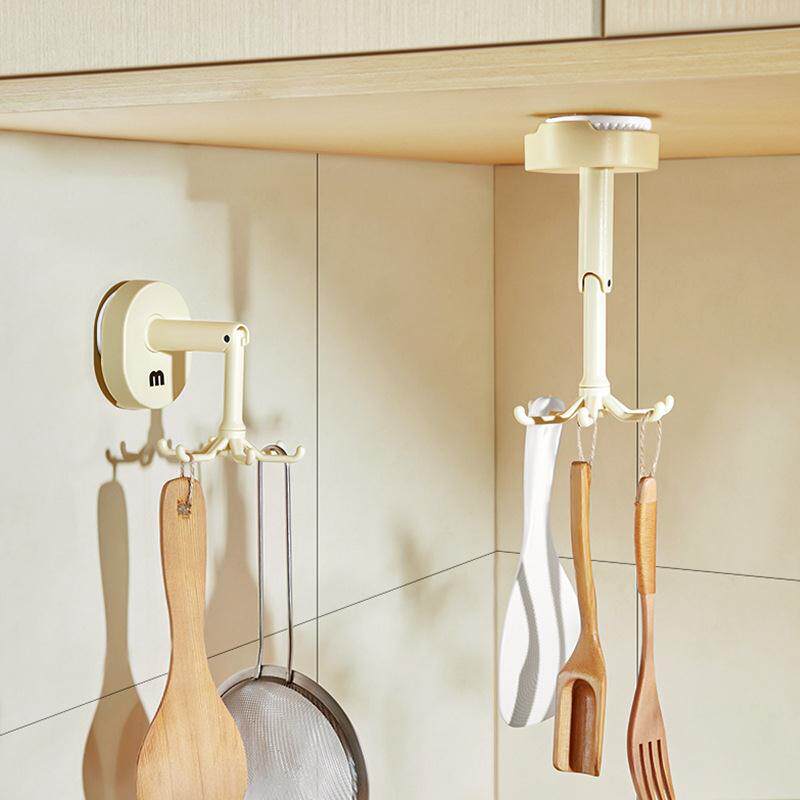 Kitchen Suction Cup Hook, Six-claw Rotatable Adhesive Hook,