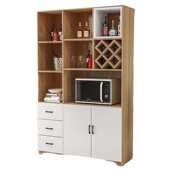 实木酒柜客厅餐边柜一体靠墙柜子简约现代收纳柜玻璃门高柜酒吧柜