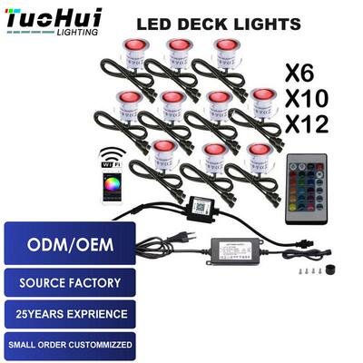 RGB甲板灯地埋灯台阶廊道装饰灯景观灯花园草坪灯跨境亚马逊新款