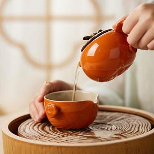 陶瓷功夫茶具套装 ZPPSN中式 家用办公礼盒柿柿事事如意茶道泡茶壶