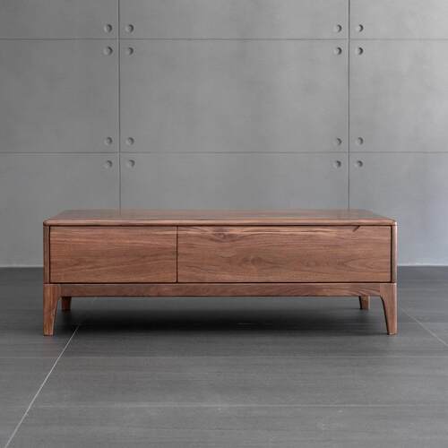 北美黑胡桃木茶几方形电视柜现代简约小户型茶桌客厅桌几