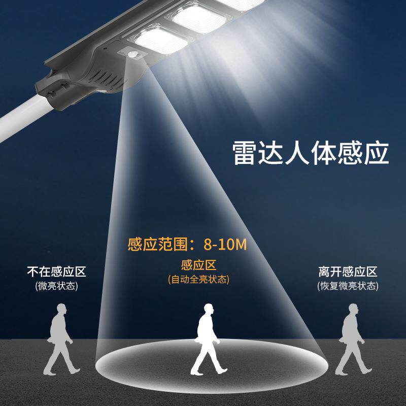 跨境现货太阳能一体化路灯防水照明壁灯庭院灯 户外led雷达感应
