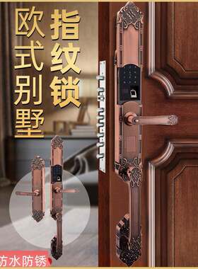 防冻密码锁家用防盗门锁欧式双开门智能锁别墅大门指纹锁指纹解锁