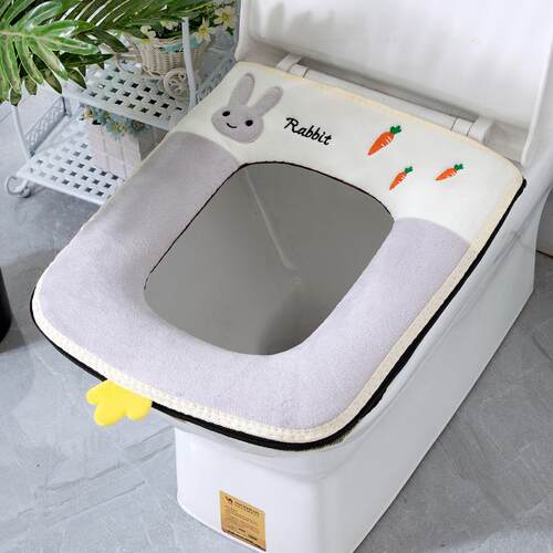 方形马桶坐垫冬天家用拉链加厚防水四季通用座便器套圈坐便垫冬季
