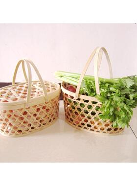 竹篮，书包，篮子，水果，手工编织，篮子，蔬菜，篮子，土产鸡蛋