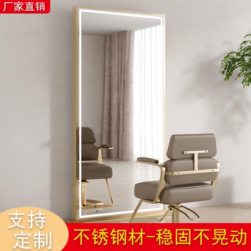 理髲店镜子发廊专用美发店镜台网红单双面镜子带桌面烫染剪发镜子
