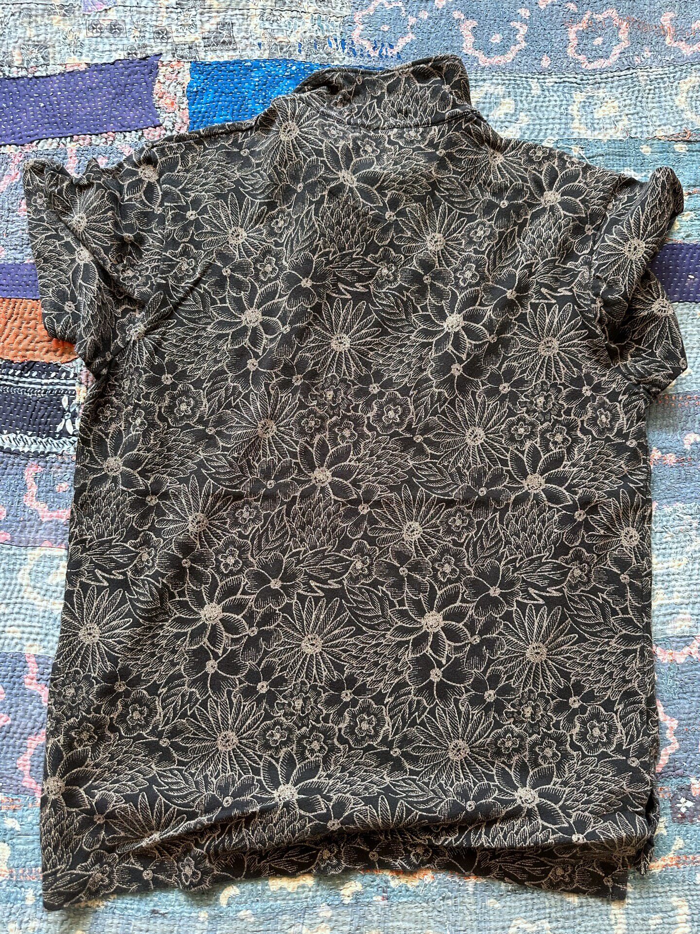 Polo Ralph Lauren Black Hawaiian Floral Polo — front