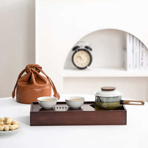 便携式旅行茶具套装便携式日式玻璃快客杯功夫泡茶壶户外礼品茶具
