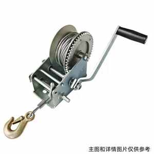 邦强牌手摇绞盘手动绞车钢丝绳牵引葫芦小型吊机800磅10M银色800