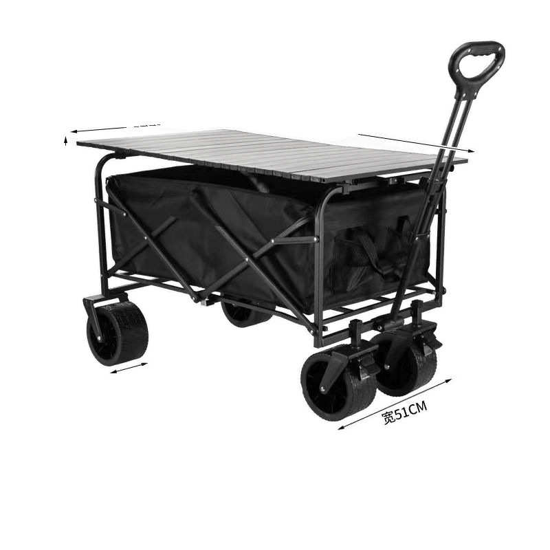 露营推车可折叠户外手推野餐车便携营地拖车拉杆多功能野营摆摊车