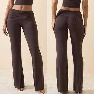 Fitness yoga bell bottom pants for women, high waist,