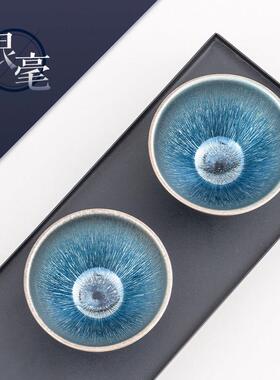 赏作｜银毫建盏茶杯主人杯高端纯手工兔毫建阳天目茶盏杯个人专用