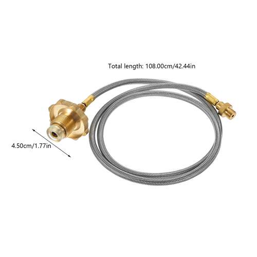 Propane Tank Tube 1lb to 20lb Adapter Hose Stainless Steel