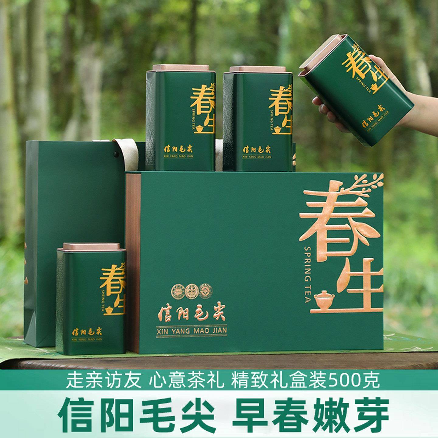 家乡妹信阳毛尖2025新茶茶叶绿茶明前特级嫩芽礼盒装自产自销500g