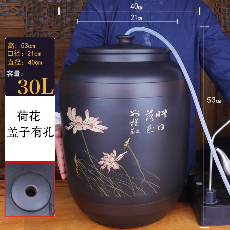 建水紫陶老式台陶瓷道大水缸水家用茶储水用抽缸水桶净水桶茶泡茶