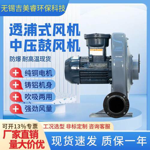 气体粉尘煤安防爆BT4CT421区透浦式离心蜗壳中压鼓风机送风除尘