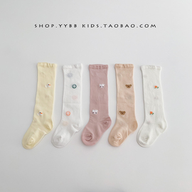 婴儿袜子夏季薄款松紧卡通可爱长袜0-1岁婴幼儿过膝袜宝宝长筒袜