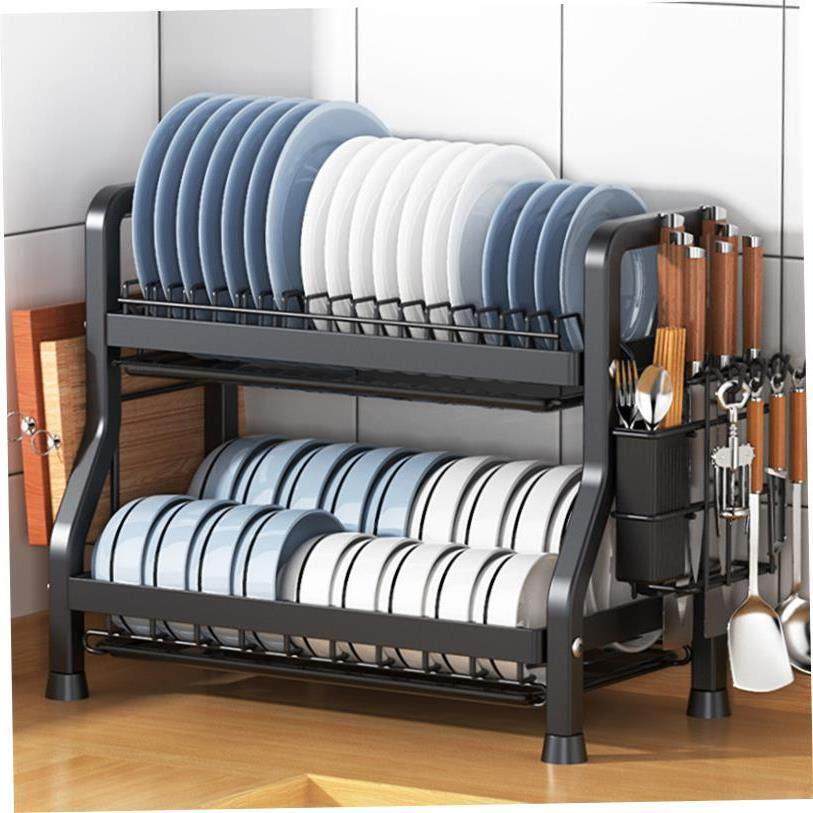 Large 3-Tier Dish Drying Rack Dish Drainer Utensil Holder