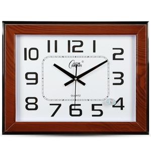7波L8K电钟表F766MS6S长方形静音挂钟现代约石钟客英厅卧室壁挂装