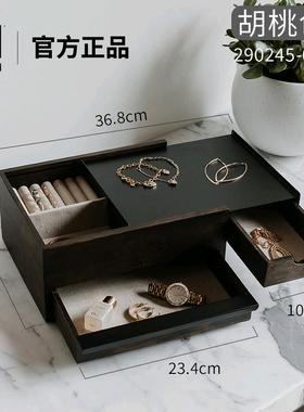 正品umra阶梯首饰架收纳托盘古风中b古实木轻盒奢高档展木质首饰