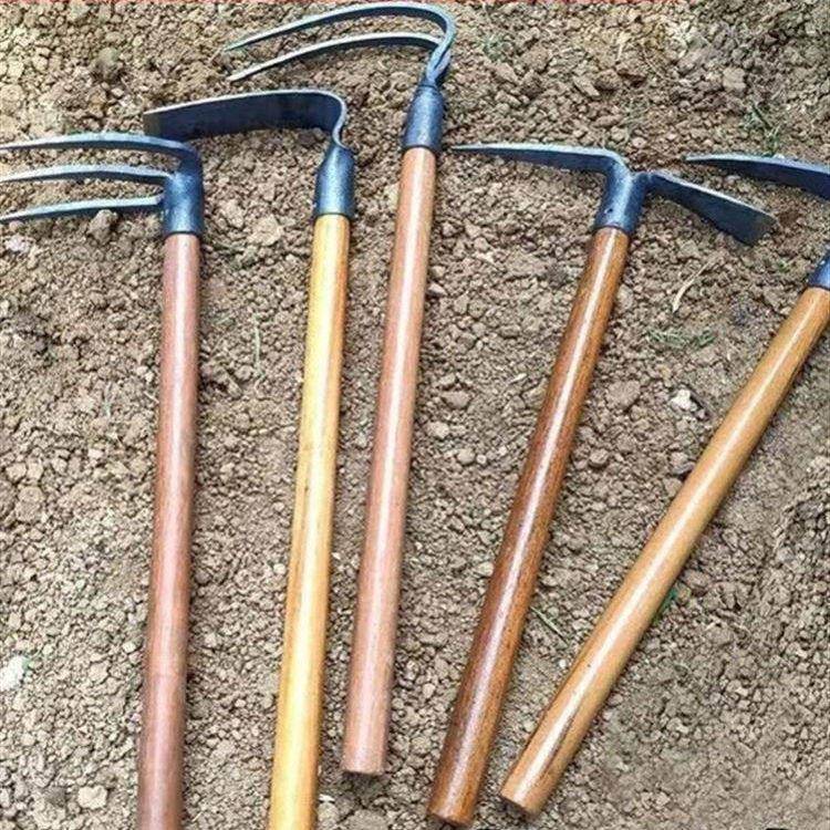 德国品质农用翻土工具木柄小锄头户外两用种菜挖笋种花洋镐园艺三