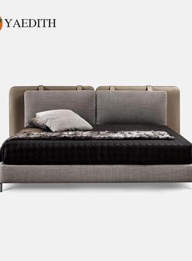 意式简约双人床 Tatlin Soft轻奢凤别墅婚床全皮布搭配侘寂风家俱