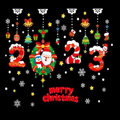 Christmas Window Sticker Merry Christmas Decorations for Hom
