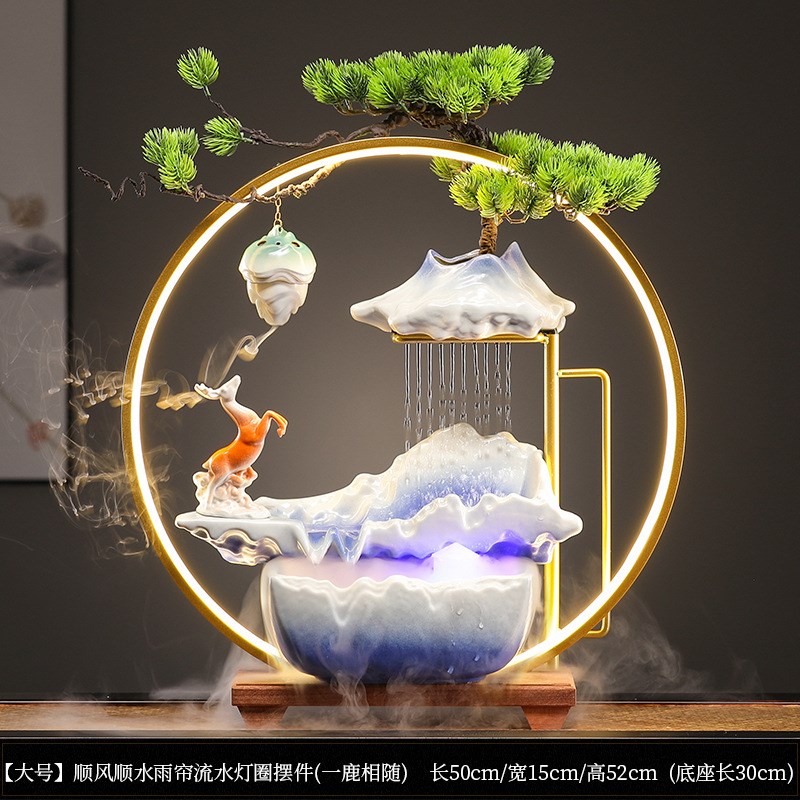 2025流水开业假山加湿器o新中式喷泉送礼招财客厅办公室创意禅意