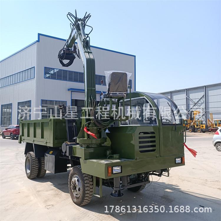 毛竹甘蔗运输抓木机 轮式随车抓运输车 15吨四驱木材搬运车