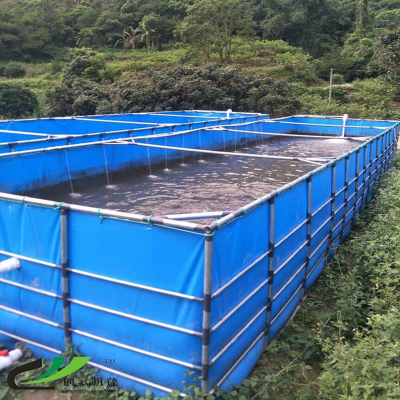 大型户外水产养殖帆布水池加厚刀刮布防水布锦鲤养鱼池虾池环保箱