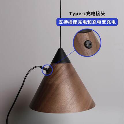 7充电免布线吊灯955卧室现代简约K单头极简触碰床头柜小吊由线灯