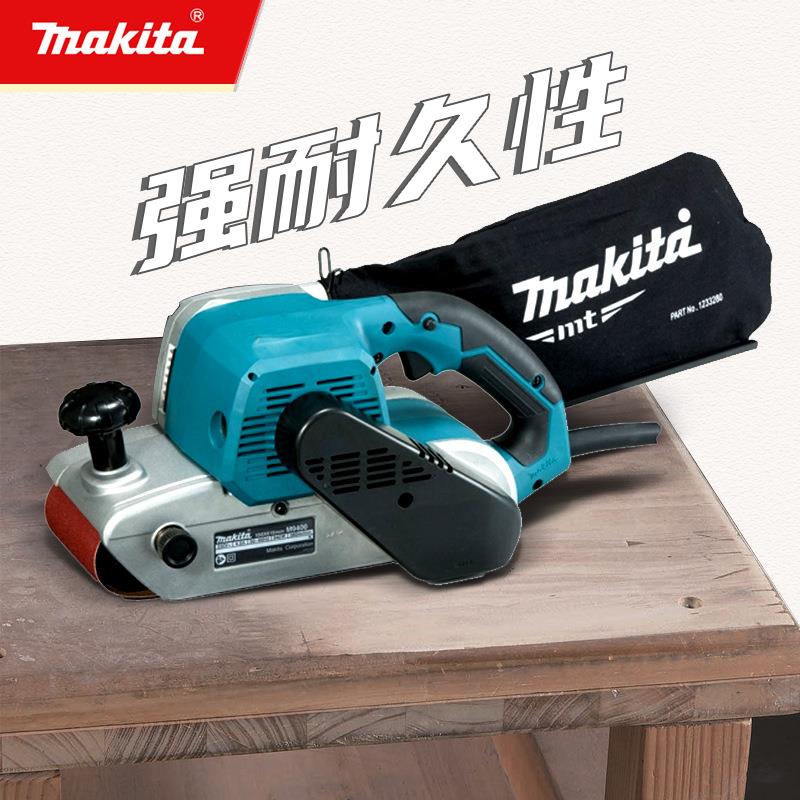 4牧田砂带机M9纸400B手提砂打光机坦克平面磨机抛光机木工532寸砂