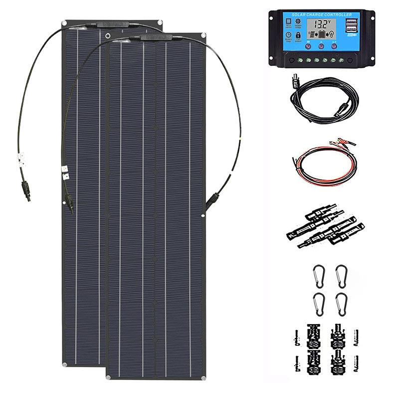 100W18V柔性太阳能电池板USB控制器电缆套件户外汽车房车充电