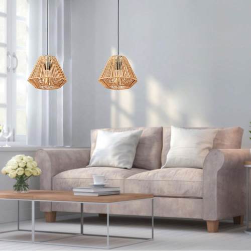 厂直供跨境电商古中式家麻绳纸绳个复内性创意藤制编织室吊灯MZSD