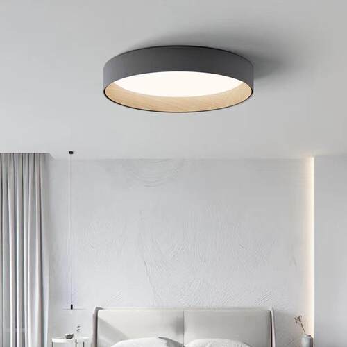 直销新款卧室灯led吸顶灯现代简约大气家用极简木纹侘寂风主卧房