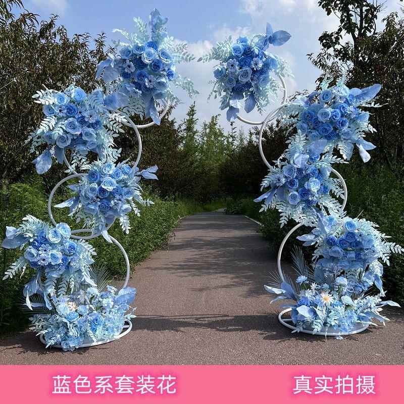 道花铁艺具圆环花架背圆YTC环门路引婚景礼装饰花艺拱门室外