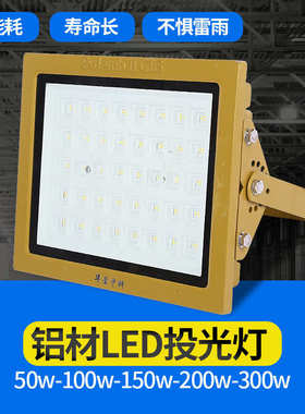200w防爆LED投光灯工矿灯照明灯仓库车间投光灯150W高棚灯100w300