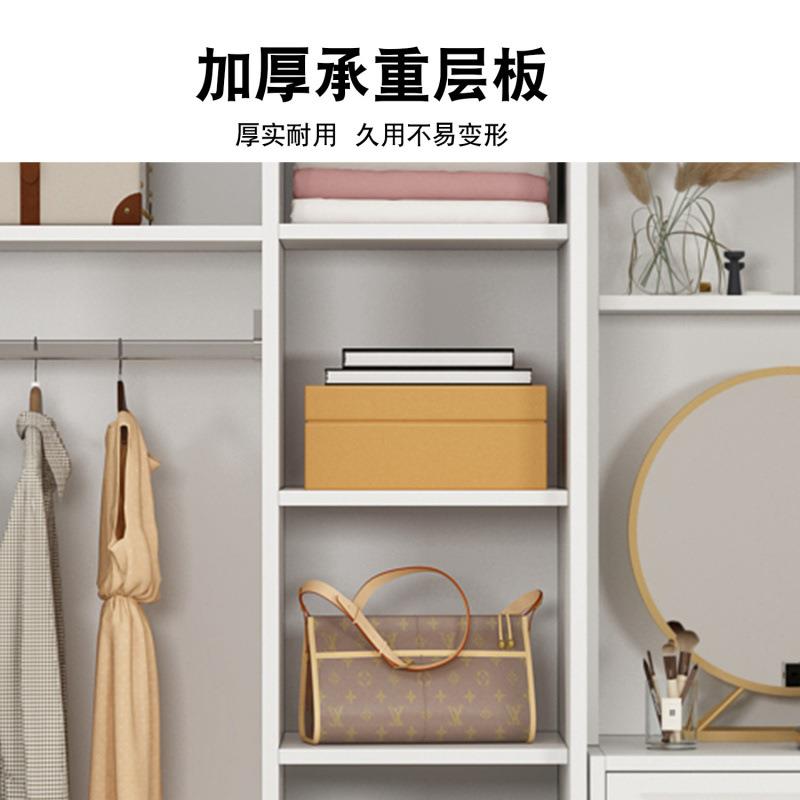 欧式衣柜实木推拉门带梳妆台家用卧室移门大衣橱柜经济型现代简约