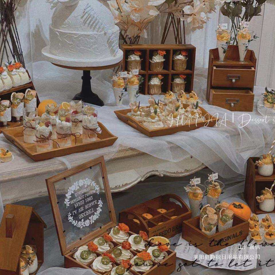 甜品台展示架木质森系甜品台装饰摆台摆件展示架婚礼婚庆布置果盘