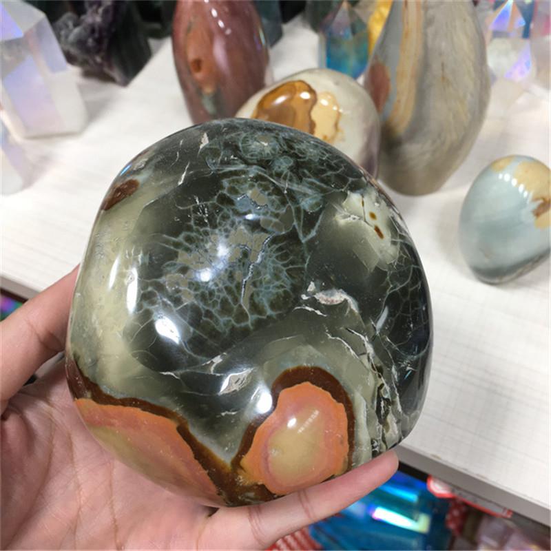 厂家1kg天然海洋石原石打磨摆件跨境热销办公水晶矿标摆件