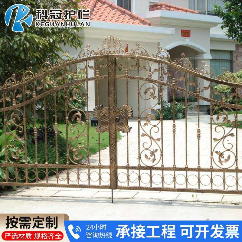 自建房厂家防盗别墅镂空艺双开铁大门庭院入户雕花大门农村大门