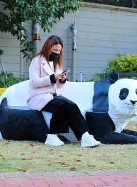 地落产仿真动物璃钢雕玻塑园林景观室外美陈房地幼儿园网红座椅创