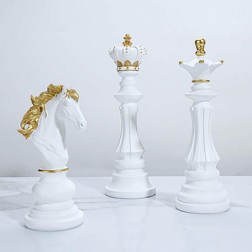 新款直销国际象棋摆件创意家居橱窗展示柜装饰品黑色白色棋子摆设