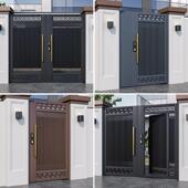 铝合金庭院门别墅大门农村自建房电动门双开门现代简约院子大门