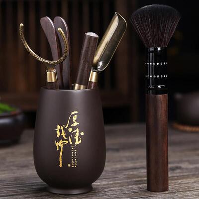 紫砂黑檀木茶道六君子套装高档功夫茶艺工具茶具配件用品茶台摆件